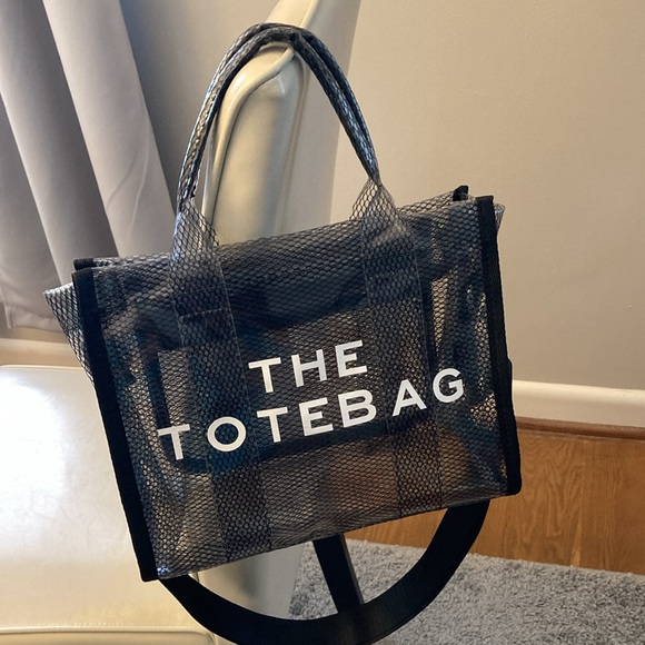 Clear Transparent Black Shoulder Tote Bag - Picture 6 of 10